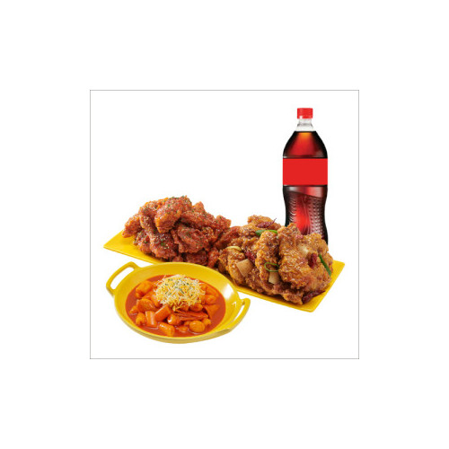 (순살)반반치킨(양념/깐풍)+떡볶이+콜라1.25L